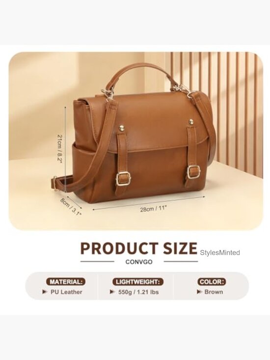 Mini Faux Leather Backpack Purse for Women, Small Vintage Design main image 4